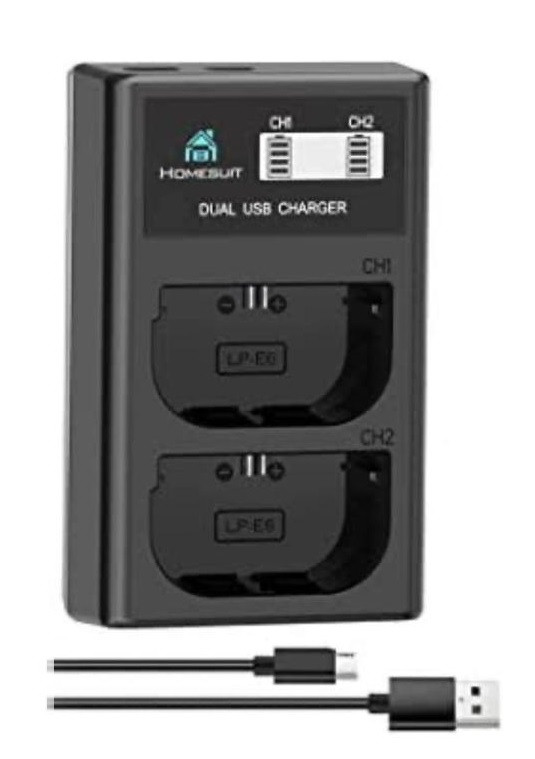 CAPTOR LP-E6 USB Fast Dual Charger